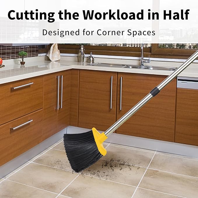Broom with Dustpan Combo Set, Brooms and Dustpans Sets with 51'' Long Handle - Image 6