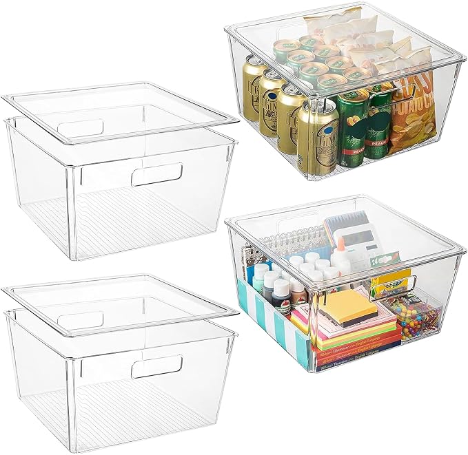 Extra Large Stackable Clear Plastic Storage Bins - Image 4