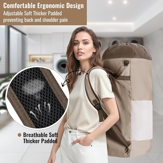 Laundry Bag Backpack, 125L Extra Large Travel - Image 6