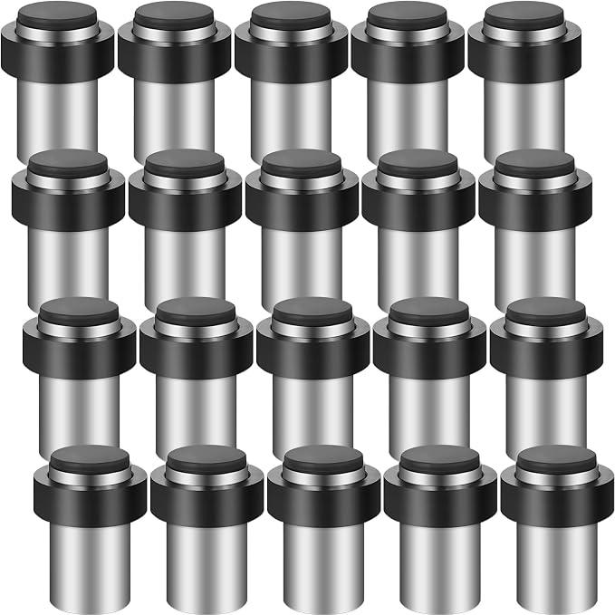 Chumia 6 Pcs Door Stopper Mounted Floor Stops Stainless Steel Cylindrical by Chumia