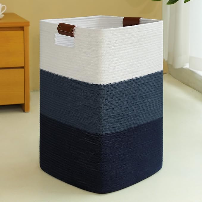 Laundry Hamper 96L Extra Large Laundry Basket, Woven Blanket Basket, Cotton by SIXDOVE