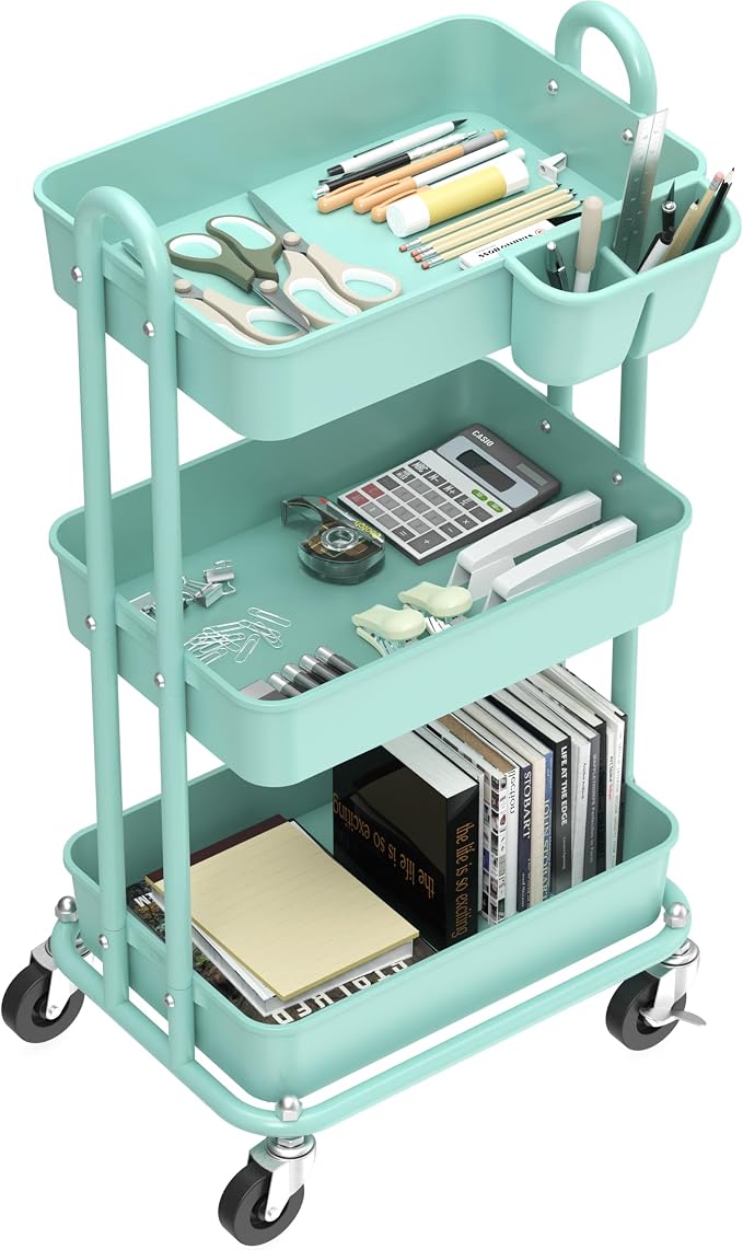 Simple Houseware 3-Tier Multifunctional Rolling Utility Cart - Image 2