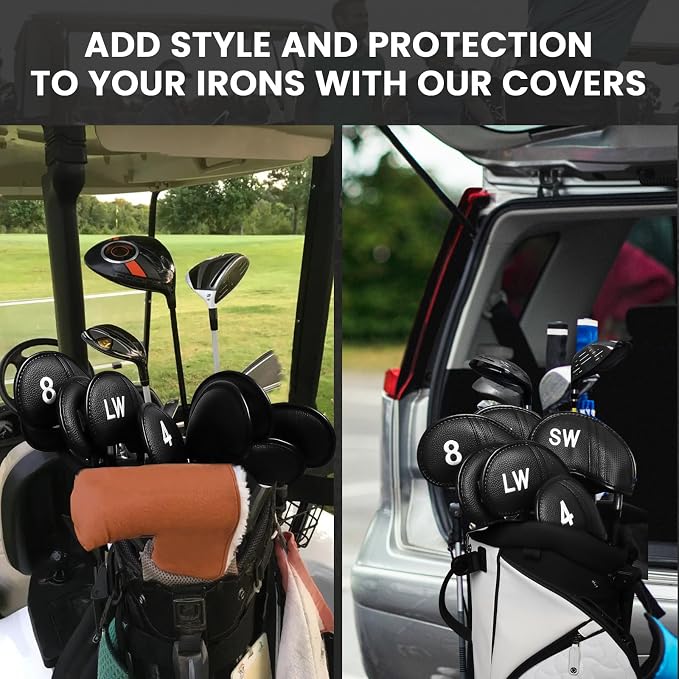Amy Sport Golf Iron Head Covers Value 12 Pcs Set Thick Synthetic Leather - Image 7