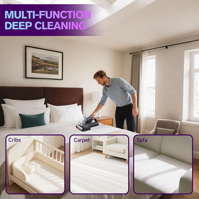 Mattress Vacuum Cleaner, 18Kpa Handheld Bed Vacuum Cleaner - Image 7