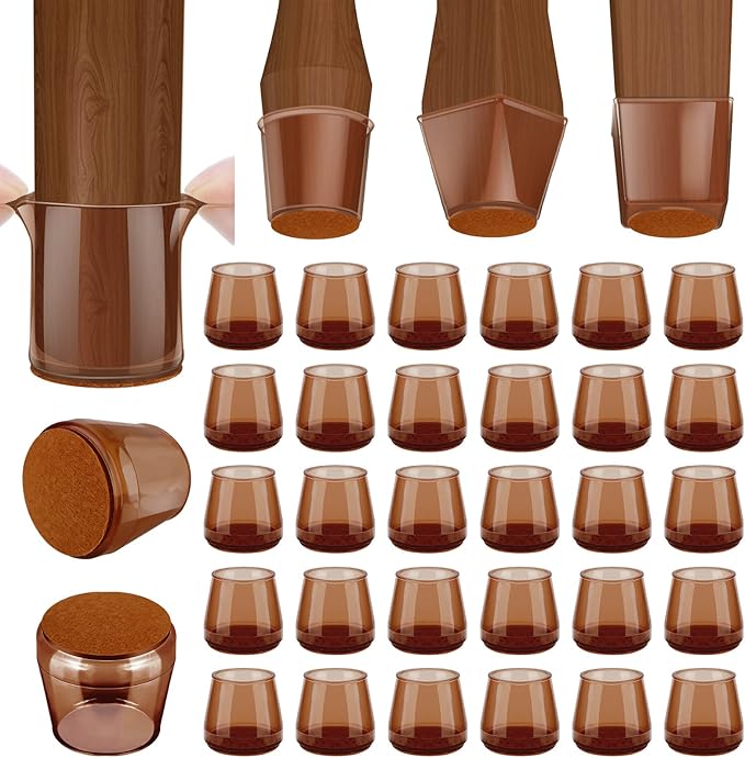BALEINE 32 Pack Silicone Chair Leg Floor Protectors, Stool Leg Protectors Cap by BALEINE