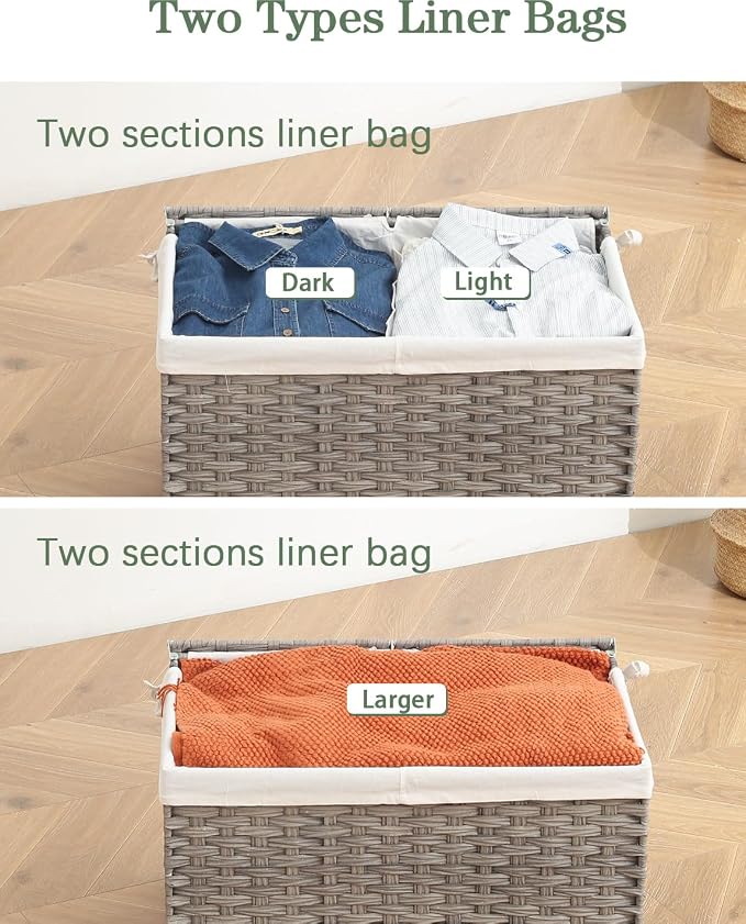Storage Basket with Lid Wicker Baskets - Image 5