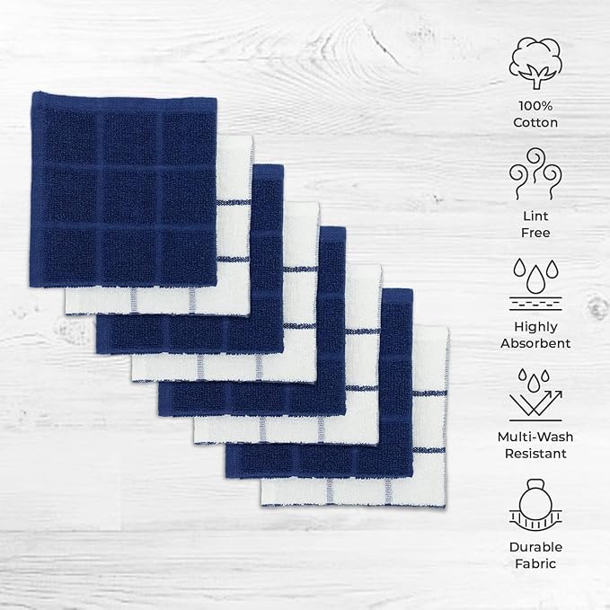 100% Cotton Terry Dish Cloth & Dish Towel, 6 Pack, Super Soft and Absorbent - Image 2