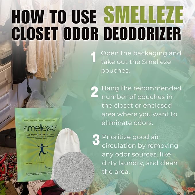 SMELLEZE Reusable Book Smell Removal Deodorizer Pouch: Rids Odor Without - Image 6