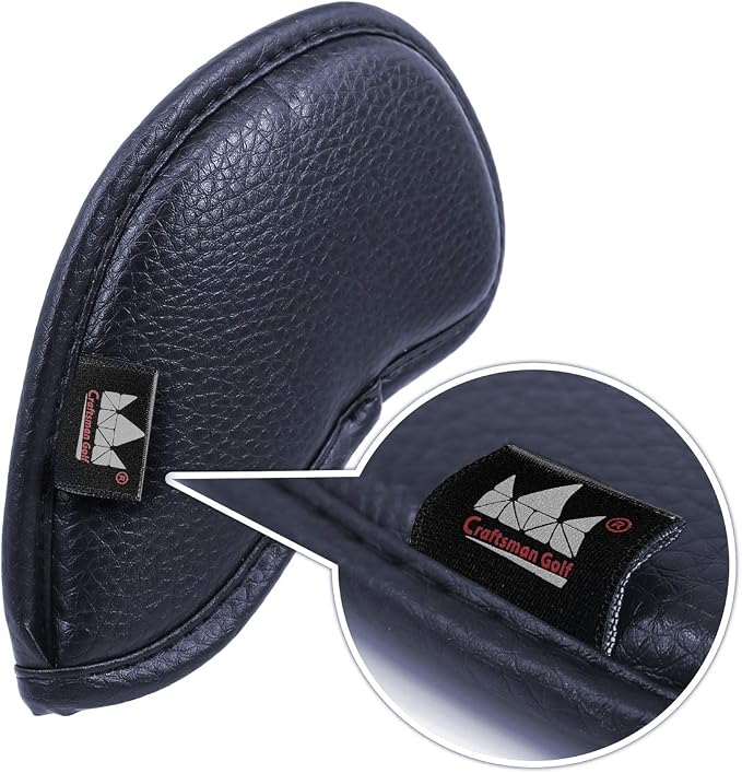 CRAFTSMAN GOLF 12pcs or 1pc Thick Synthetic Leather Golf Iron Head Covers Set - Image 5