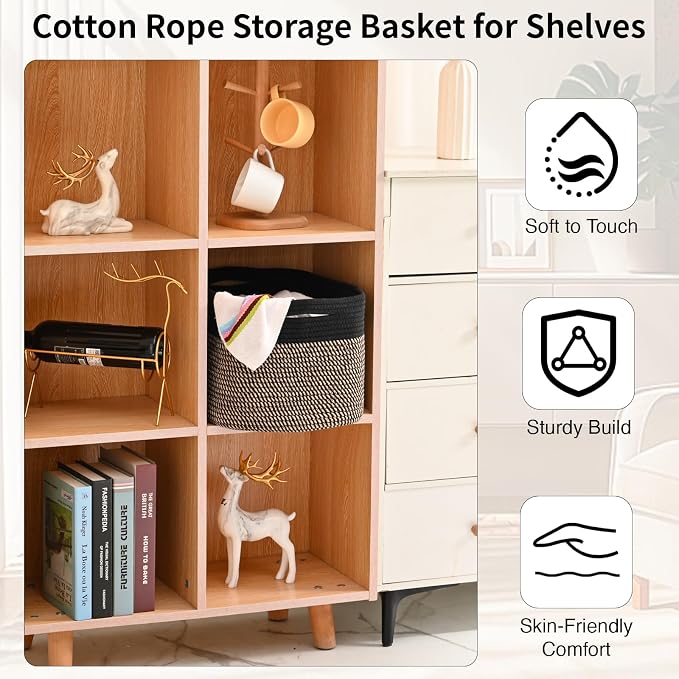 Woven Cotton Rope Storage Basket - Image 5