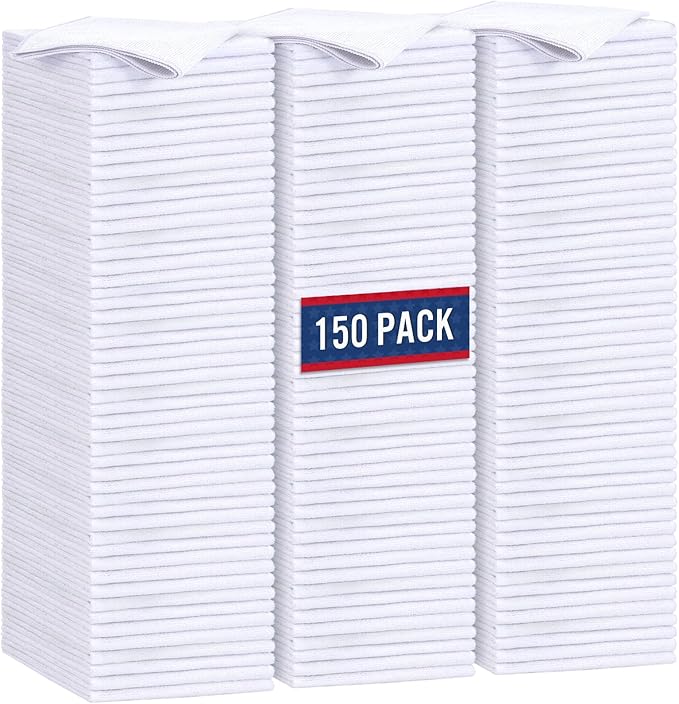 GLIMGLINT White Microfiber Cleaning Cloth, 150 Pack Microfiber Towels by Unknown