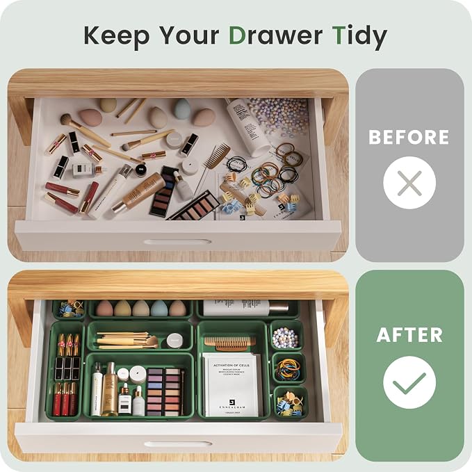 A-LuGei 【28PCS】 Drawer Organizer, Bathroom Organizers and Storage, Makeup - Image 4