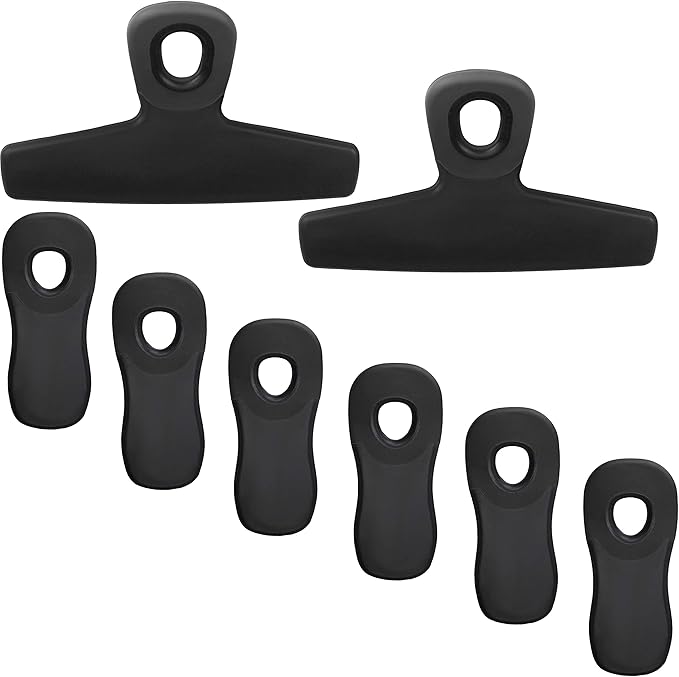 COOK WITH COLOR Bag Clips, Heavy Duty Chip Clip and Refrigerator Magnet Clips by COOKWITHCOLOR