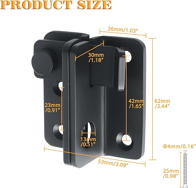 Alise Flip Latch Gate Latch, Stainless Steel Locking Latches - Image 2