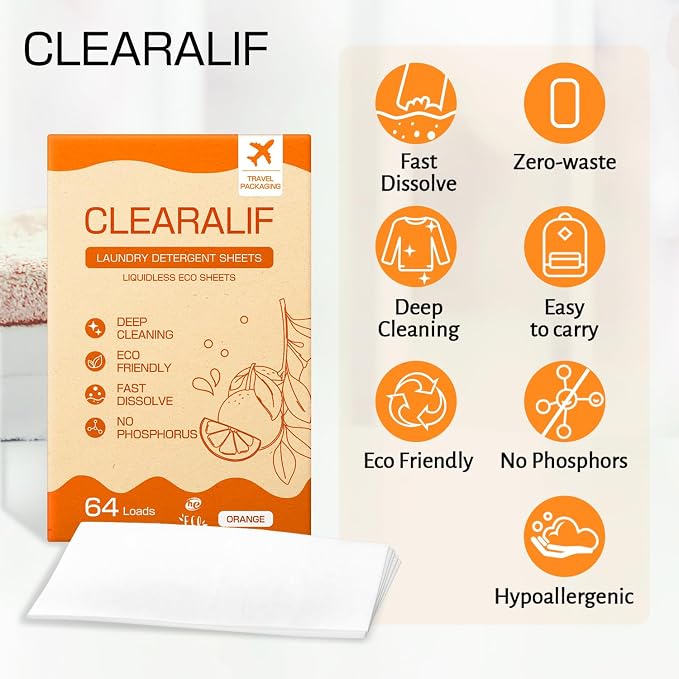 CLEARALIF Laundry Detergent Sheets, 64 Load - Image 2