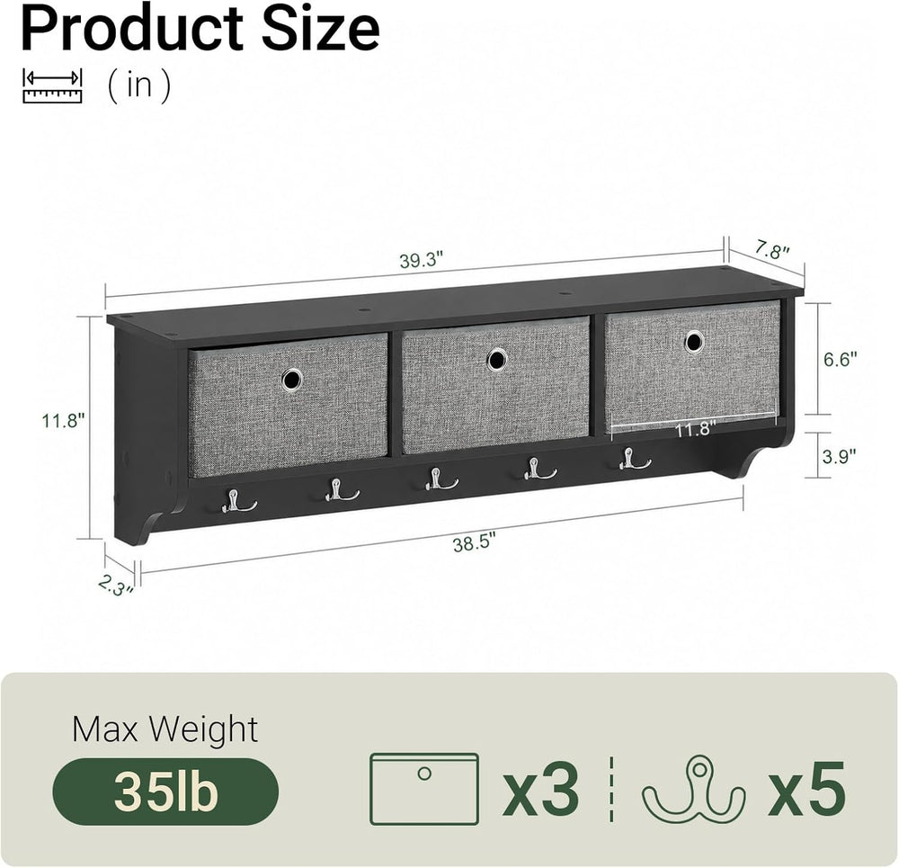 SoBuy Wall Shelf with Hooks