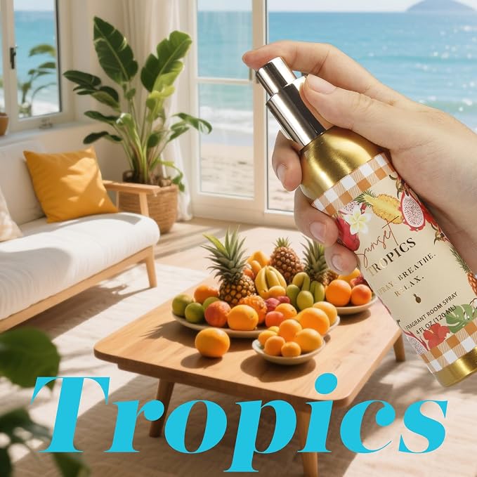 Room Spray, Tidal Coconut, Woven Ocean, Sunset Tropics, 3 Pack, Each 4 fl oz - Image 7
