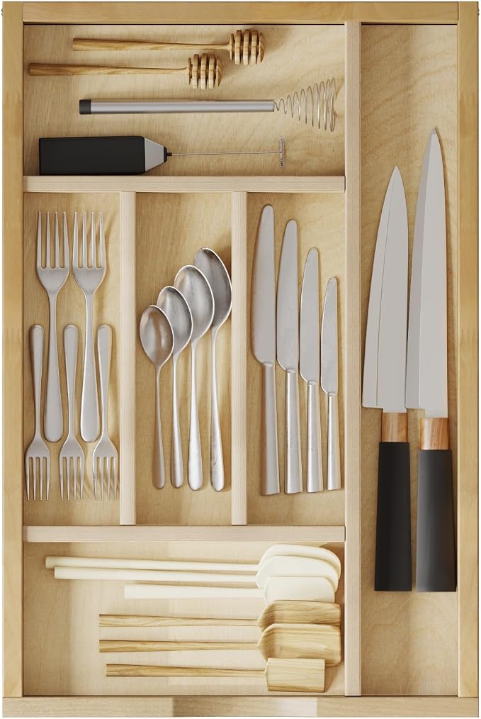 WelFurGeer Premium Wooden Silverware Organizer - Image 8