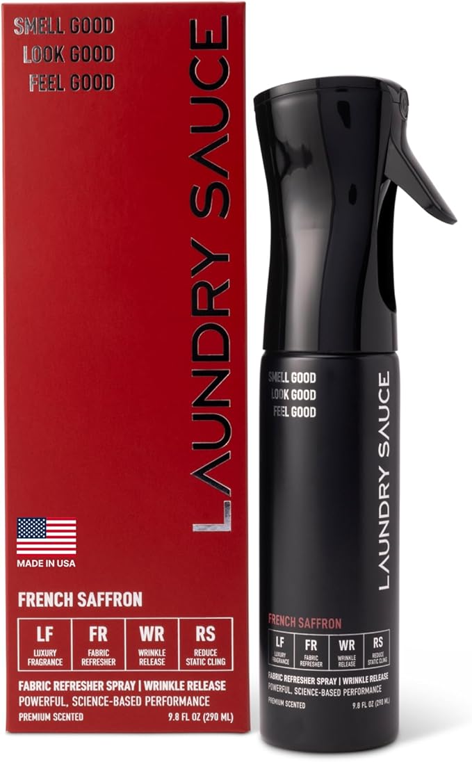Laundry Sauce Fabric Refresher Spray French Saffron, Odor-Fighting Fabric by LAUNDRYSAUCE