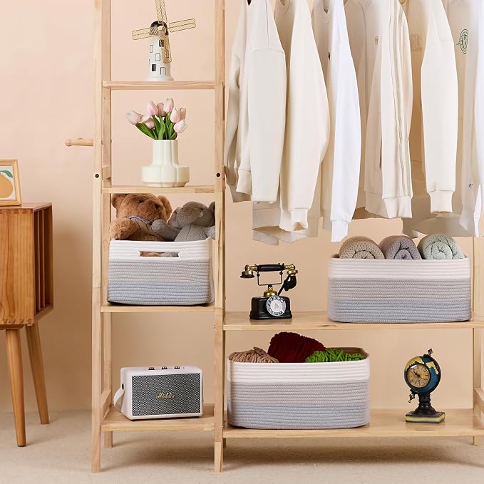 Large Storage Baskets for Organizing, Closet Shelf Baskets for Clothes Blanket - Image 3
