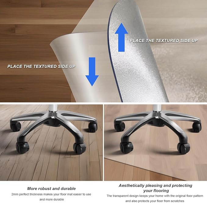 Azadx Chair Mat for Hardwood 60"x 48" Large Office Chair Mat for Hardwood - Image 5