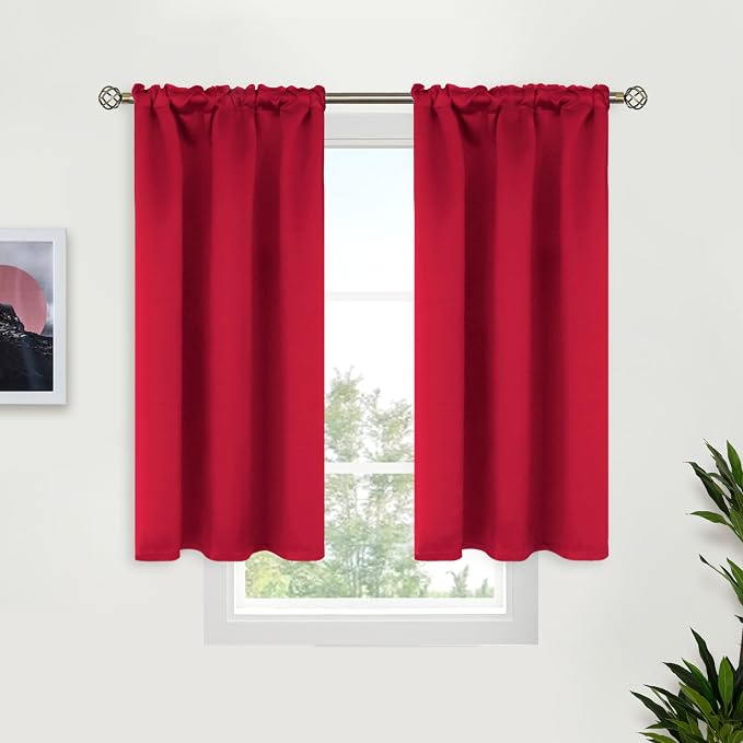 BGment Red Blackout Curtains 40 Inches Length by BGment