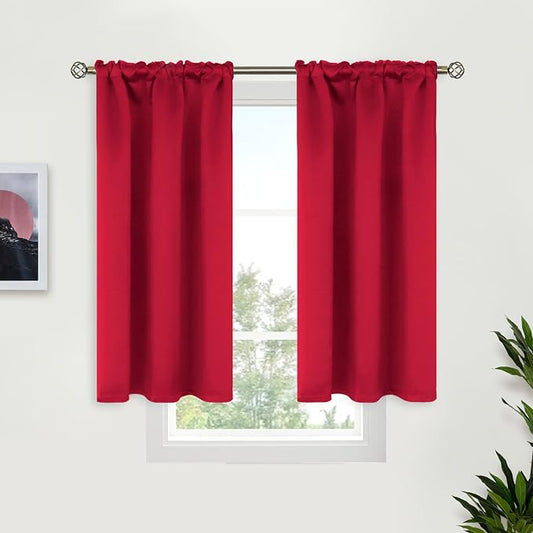BGment Red Blackout Curtains 40 Inches Length by BGment