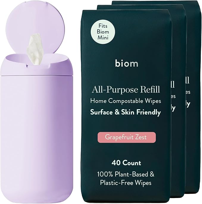 Biom Mini Dispenser + All-Purpose Wipes Starter Kit by biom