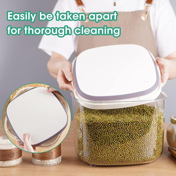 Airtight Rice Container 10 Lbs, Dry Food Holder - Image 7