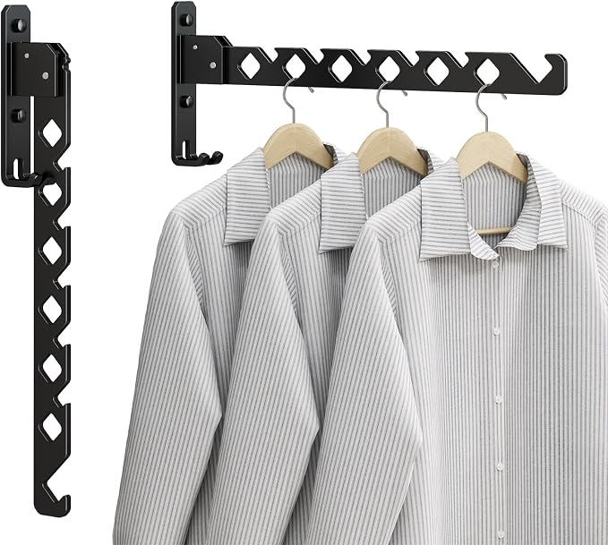 Wall Mounted Clothes Drying Rack, Wall Clothes Hanger Hook by Dancrul