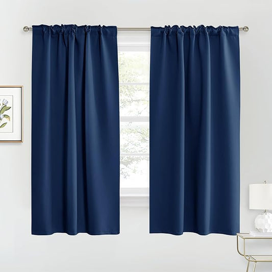 RYB HOME Blackout Curtains for Living Room, Back Tab & Rod Pocket Top by RYBHOME