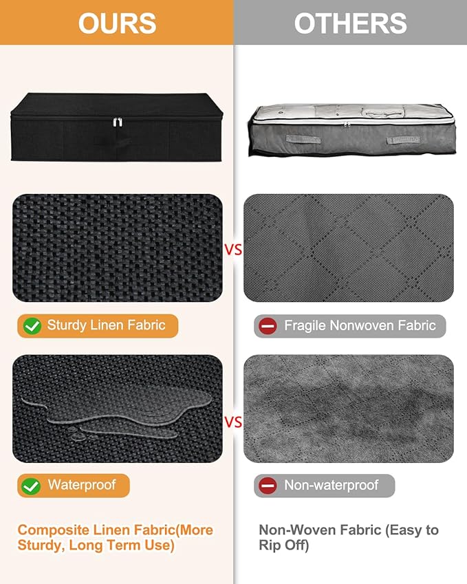 Under Bed Storage Container, 3 Pack Underbed Storage Bags - Image 4