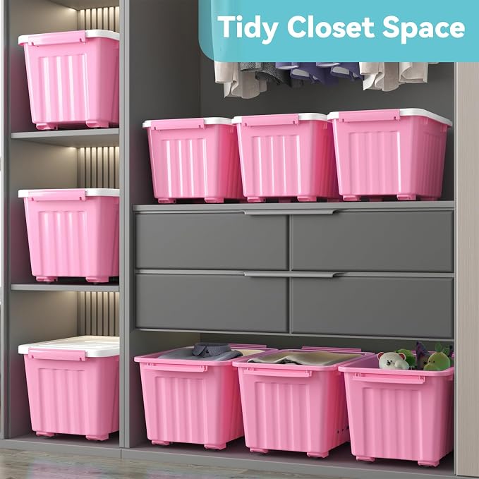 Nazhura Plastic Storage Bin, Stackable and Nestable Storage Boxes - Image 6