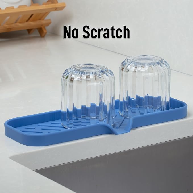 Zulay Kitchen Large Silicone Sponge Holder – Flexible Sink Organizer Tray - Image 7