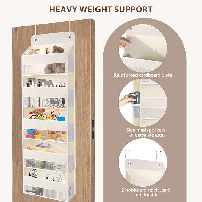 QINGUANG Over The Door Organizer, Hanging Organization and Storage, Behind Door - Image 5