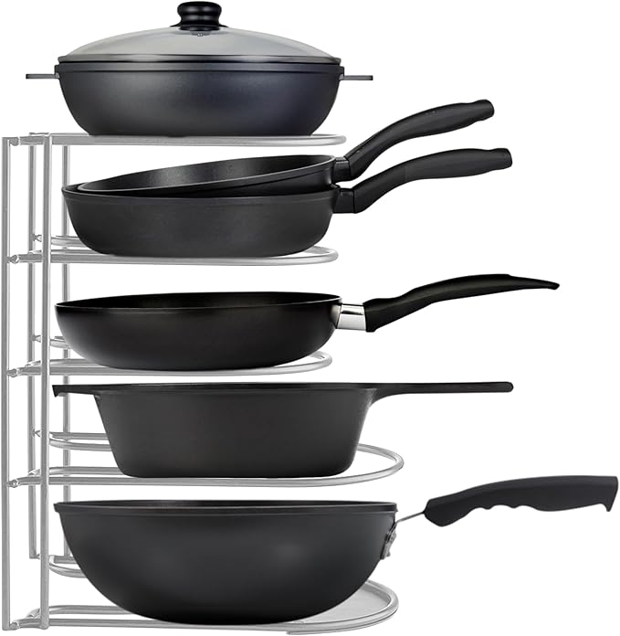 Heavy-Duty Pots and Pans Organizer | 5-Tier Cookware & Lid Storage Rack | by Extreme+Matters