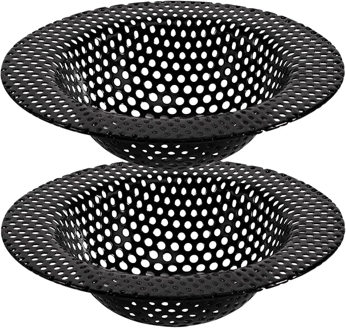 2 Pcs Black Stainless Steel Mesh Sink Drain Strainer, 4.45" Top/2.95" Kitchen by BESSEEK
