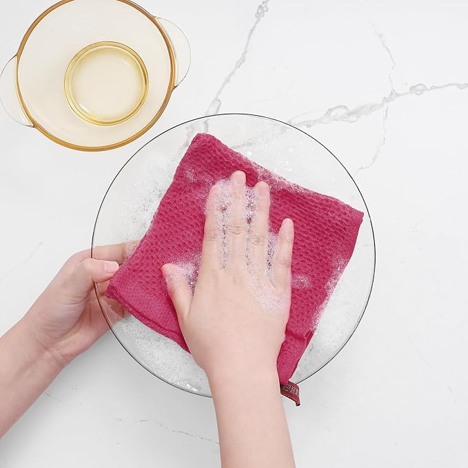 Homaxy 100% Cotton Waffle Weave Kitchen Dish Cloths, Ultra Soft Absorbent Quick - Image 4