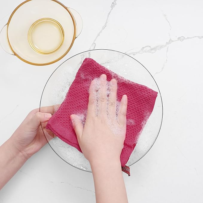 Homaxy 100% Cotton Waffle Weave Kitchen Dish Cloths, Ultra Soft Absorbent Quick - Image 4