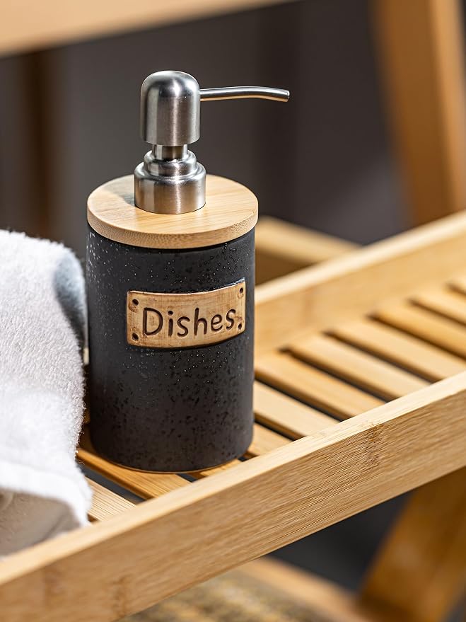 Kitchen Soap Dispenser Set, Ceramic Hand and Dish Soap Dispenser - Image 9