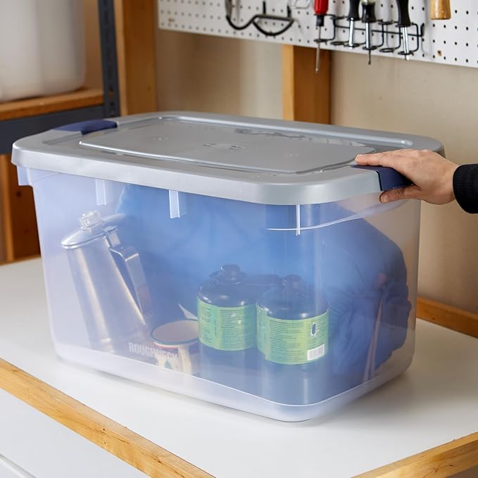 Rubbermaid Roughneck Clear 66 Qt/16.5 Gal Storage Containers, Visible Base - Image 7