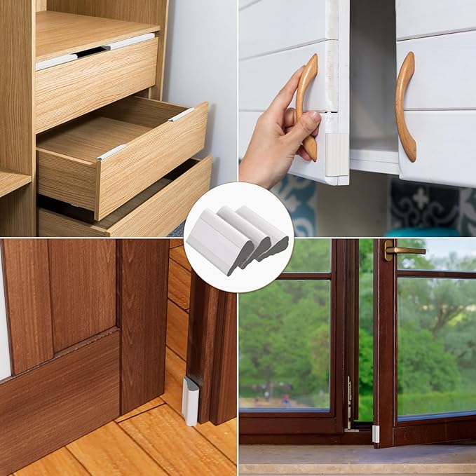 Wedge-Shape Window Weather Stripping Door Frame Seal Strip 118” White, Upgrade - Image 7