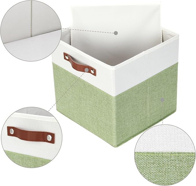 HNZIGE Fabric Cube Storage Bins 13x13 Set of 4 Canvas Storage Baskets - Image 2