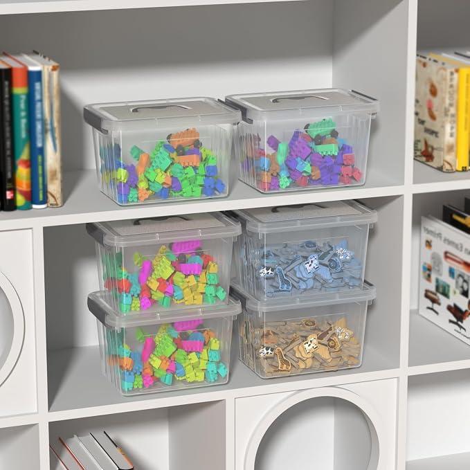 6 Quart Small Clear Plastic Storage Bins - Image 2