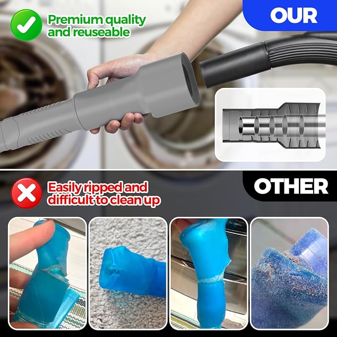 Holikme 2 Pieces Dryer Vent Cleaner Kit, Dryer Lint Vacuum Attachment and - Image 2