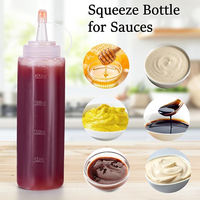 Condiment Squeeze Bottles Ketchup Dispenser, 6 Pack 8oz Squeeze Bottles - Image 5