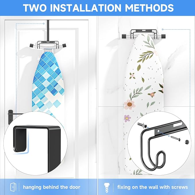 Over The Door & Wall Mount Ironing Board Hanger - Image 4