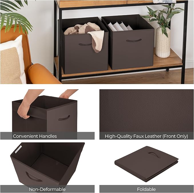 StorageWorks Brown Storage Cubes, 13x13 Storage Cube Bins - Image 5