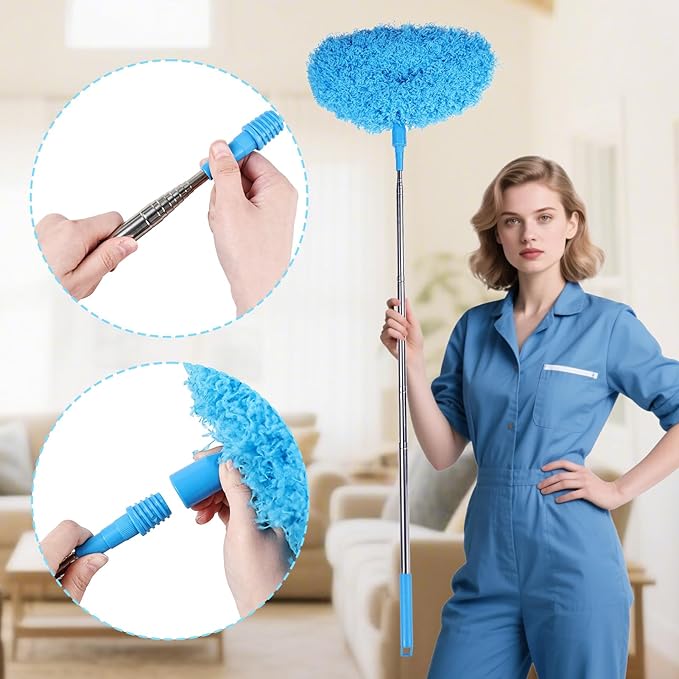 Ceiling Fan Cleaner Duster Reusable Microfiber Removable Extendable Duster - Image 4