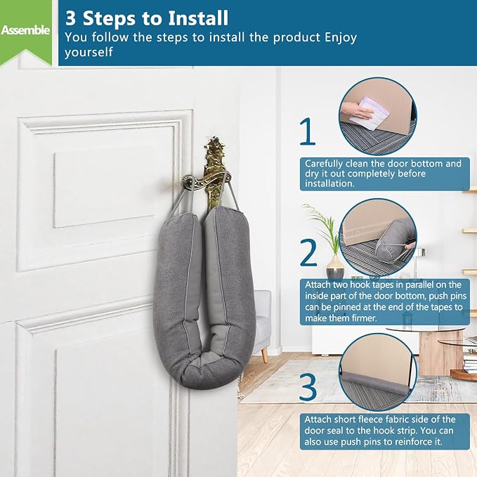 Triangular Under Door Draft Stopper 28 inch Heavy Duty Door Draft Blocker - Image 7